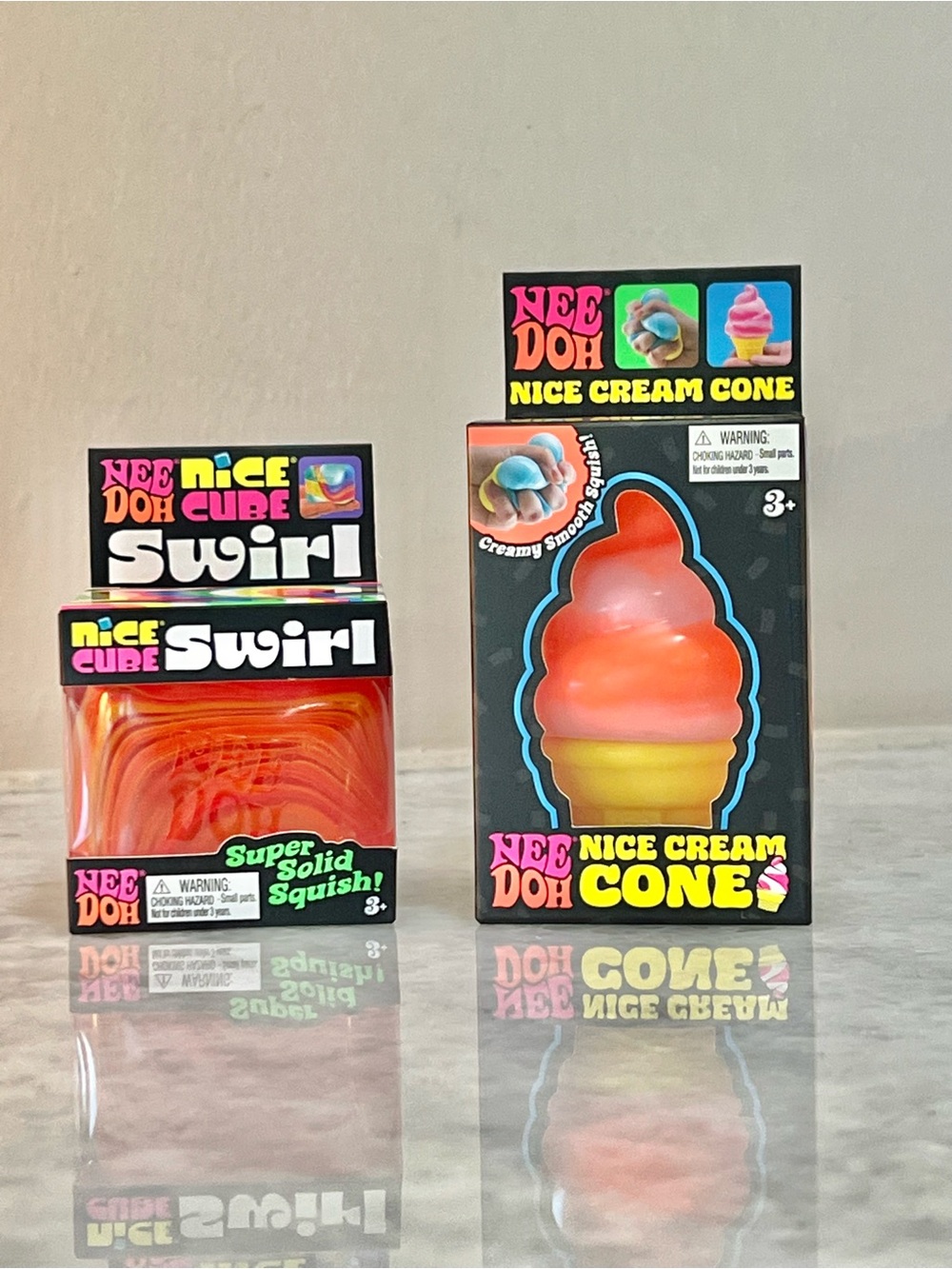 NeeDoh Nice Cream Cone & Nice Cube Swirl Set - Orange